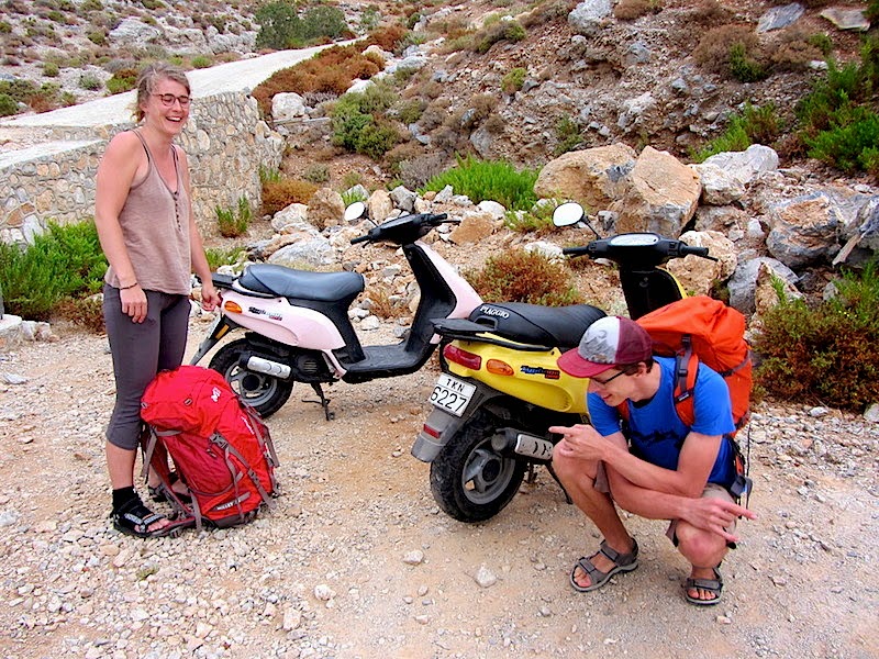 Vilija and Martynas enjoying their scooters. Note that Vilija has a pink one :)