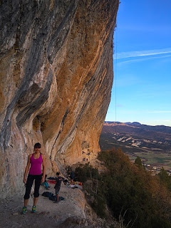 Laura after onsighting Placa Ferdinand, 7b/+.