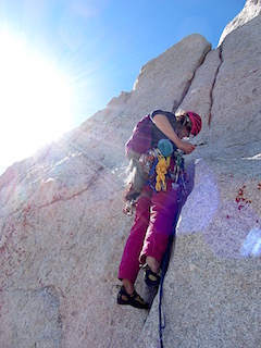 Laura climbing