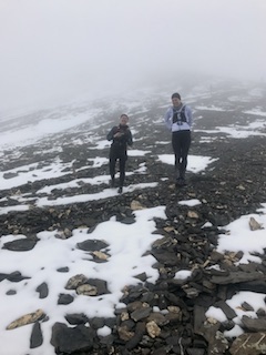 Rūta and Audinga running down from Mont Buet