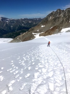 Idoia on Glacier du Tour