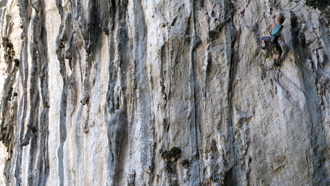 Vilija enjoying the same route (near "Los cojones de Satan")