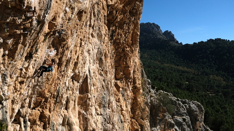 Myself on "Viejo traidor", 7b+, Poema de Roca