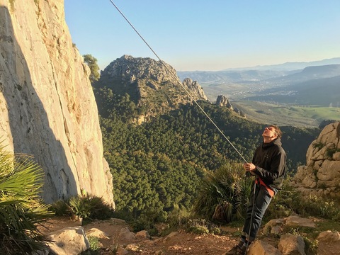 Martynas enjoying the evening sun in Escalera Arabe