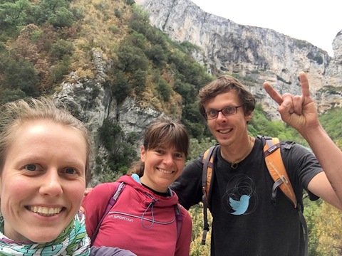 Martynas pretending that he enjoys the hike